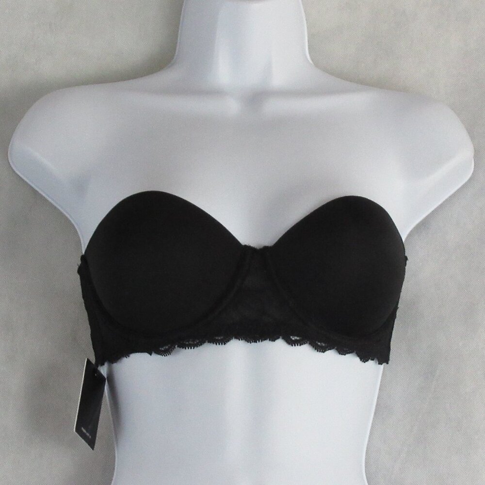 NWT Calvin Klein Women's Seduction Comfort Lace Strapless Lift Bra, Black, 30D